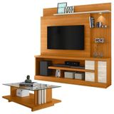 Estante Home Theater Alan Com Mesa De Centro Frizz Cinamomo Off White - Madetec