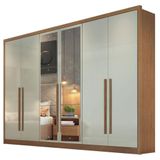 Guarda Roupa Casal Livorno 6 Portas 6 Gavetas Cumaru 25 Fendi Com Espelho Horizonte