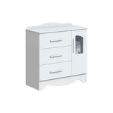 Cômoda Infantil Lisi Plus C/ 1 Porta Cristal E 4 Gavetas Branco - Peroba
