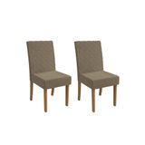 Cadeira Sala De Jantar Verbena 2cad133 Madeirado Kit 2 Un Canela/boucle Bege Fendi - Kappesberg