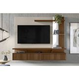 Painel Quarto P/ Tv Até 60 Pol Maragogi C/ 2 Porta E 2 Prateleiras 182x154cm Freijó/off White - Linea Brasil