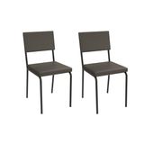 Cadeira De Cozinha Zaria 2c128prf Aço Kit 2 Un Preto/ano Marrom - Kappesberg