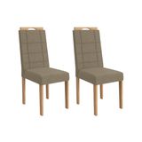 Cadeira Sala De Jantar Flora 2cad150 Madeirado Kit 2 Un Carvalho/boucle Bege Fendi - Kappesberg