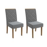 Cadeira De Cozinha Gardênia 2cad149 Madeirado Kit 2 Un Canela/linho Grafite - Kappesberg