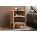 Mesa Cabeceira Casal Mb 1095 C/ 1 Gaveta Mel/avelã - Movelbento