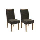 Cadeira Sala De Jantar Rosa 2cad129 Madeirado Kit 2 Un Canela/suede Grafite - Kappesberg