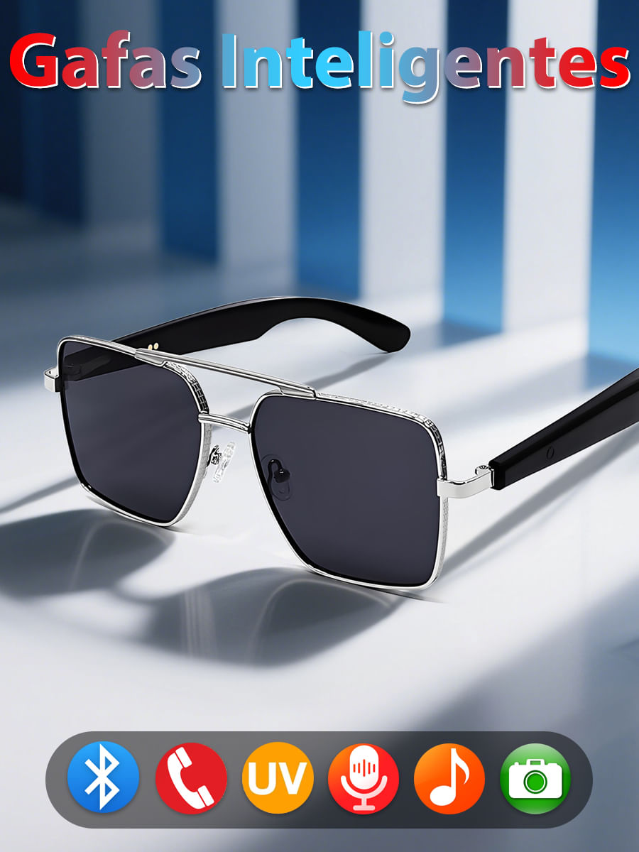 Óculos Inteligentes Sacosding Bluetooth 5.4 Music Call Ai Voice Liga/desliga Automaticamente