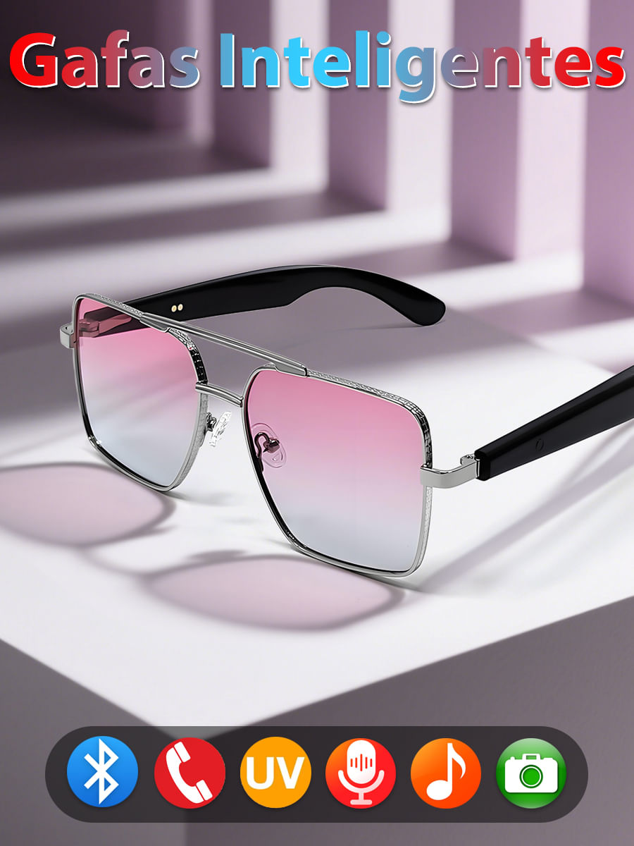 Óculos Inteligentes Sacosding Bluetooth 5.4 Music Call Ai Voice Liga/desliga Automaticamente