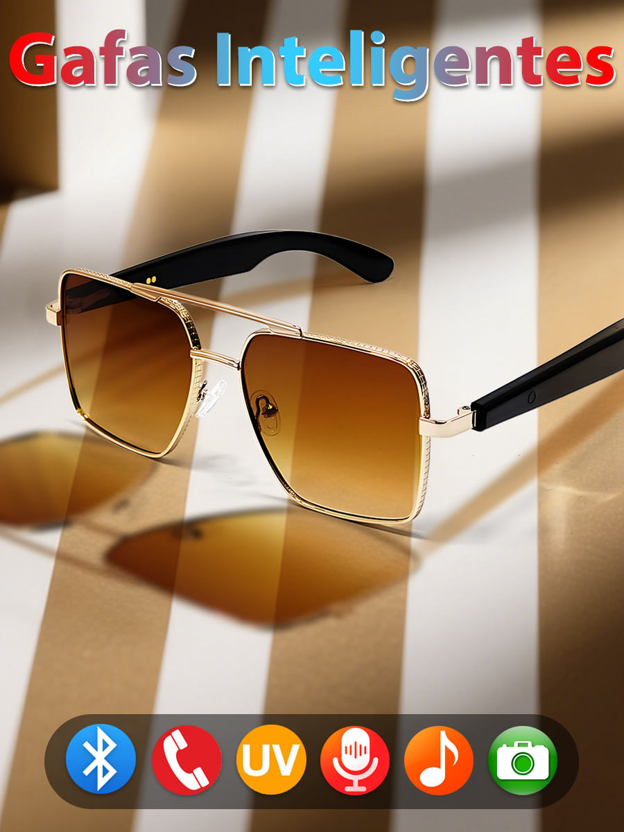 Óculos Inteligentes Sacosding Bluetooth 5.4 Music Call Ai Voice Liga/desliga Automaticamente