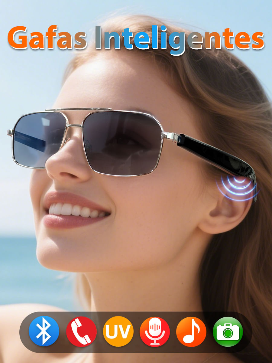 Óculos Inteligentes Sacosding Aviators Bluetooth 5.4 Com Interruptor De Indução Automático Ai Voice