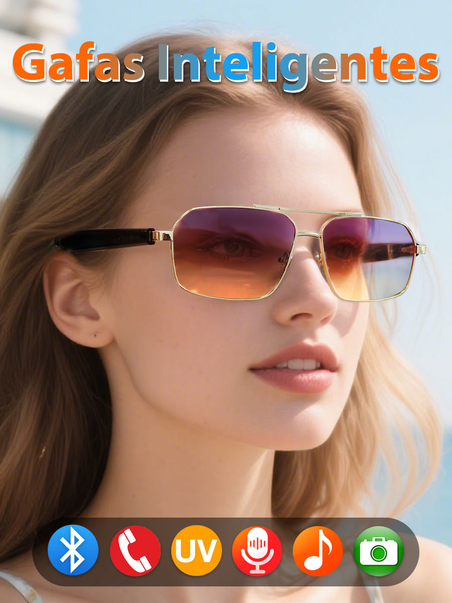 Óculos Inteligentes Sacosding Aviators Bluetooth 5.4 Com Interruptor De Indução Automático Ai Voice