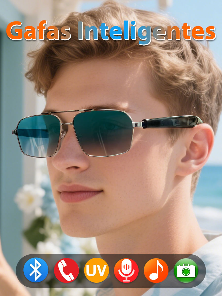Óculos Inteligentes Sacosding Aviators Bluetooth 5.4 Com Interruptor De Indução Automático Ai Voice
