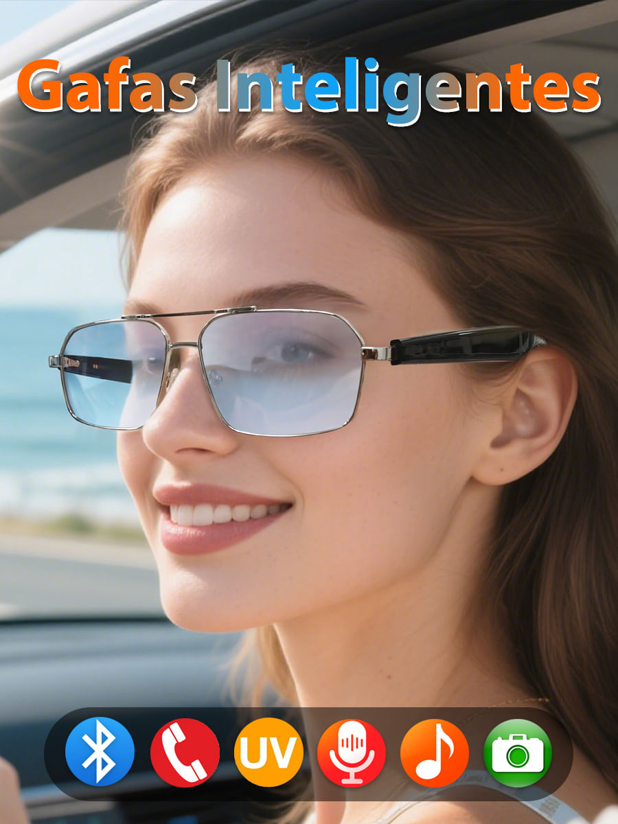 Óculos Inteligentes Sacosding Aviators Bluetooth 5.4 Com Interruptor De Indução Automático Ai Voice