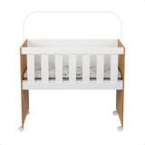 Mini Berço Moisés Trocador Com Colchão Multifuncional 5x1 Branco/freijó