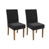 Cadeira Sala De Jantar 2cad133 Kit 2 Un Canela/suede Preto - Kappesberg