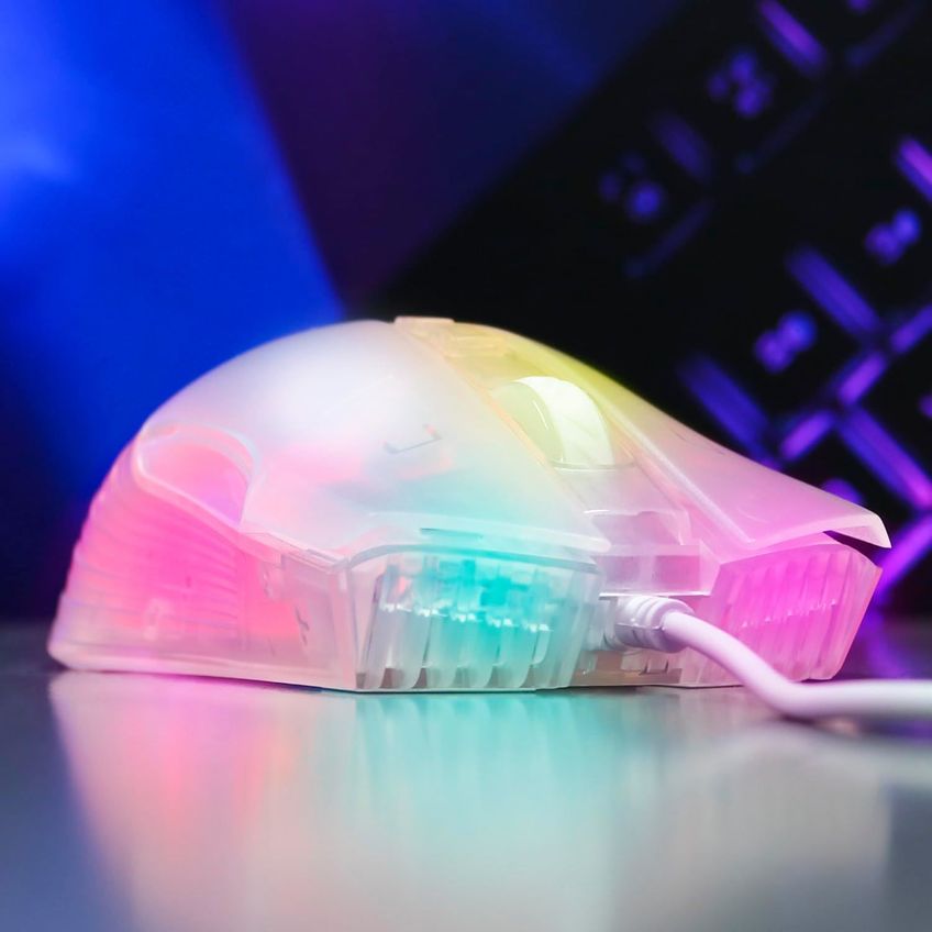 Mouse Gamer Rgb Transparente Alta Precisão Para Jogos Ergonomico Ultraleve Usb Led - imagem 4
