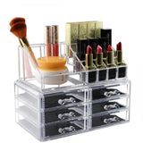 Organizador Maquiagem 6 Gavetas Acrilico Grande 17 Divisorias Porta Batom Cosmeticos Pinceis Caixa Esmalte Joias