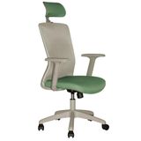 Cadeira Dallas Nr17 Tela Mesh Giratória Escritório Ergonômica Cinza E Verde Relax