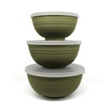 Conjunto 3 Bowls De Bambu E Pp Com Tampa