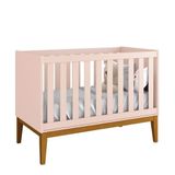Berço Americano New Classic Rosa Com Pés Madeira ? Reller