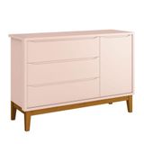 Cômoda Infantil New Classic Rosa Com Pés Madeira ? Reller