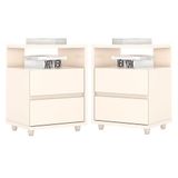 Kit 2 Mesas De Cabeceira Lacy Off White ? Henn