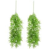 Jogo 2 Folhagens Pendente Artificial Mini Samambaia Verde 80cm - Mc Flores