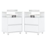 Kit 2 Mesas De Cabeceira Campeche Branco ? Henn