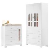 Guarda Roupa E Cômoda Infantil New Katatau Branco Acetinado ? Reller