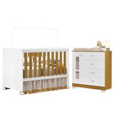 Berço Americano E Cômoda Infantil Katatau Branco Acetinado Savana ? Reller