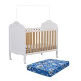 Berço Americano Elô 3 Em 1 Branco Brilho/amêndoa Com Colchão Baby Physical - Móveis Peroba