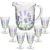 Jogo Taças E Jarra De Cristal Lavanda 7 Peças - Lyor