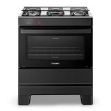 Fogão A Gás Esmaltec Mesa Inox Tampa De Vidro Forno 84l Ideal Top Preto 5 Bocas Bivolt