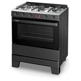 Fogão A Gás Esmaltec Mesa Inox E Forno 84l Limpa Fácil Ideal Super Preto 5 Bocas Bivolt