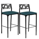 Kit 2 Banquetas Eliza Gourmet Para Cozinha,bancada Ou Area Externa Azul Turquesa-gat Magazine