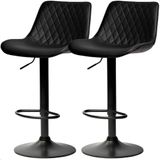Banqueta Alta Cozinha Bar Balcão Para Bancada Encosto Kit 02 Unidades Preto