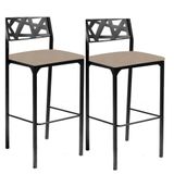 Kit 2 Banquetas Eliza Gourmet Para Cozinha,bancada Ou Area Externa Suede Bege-gat Magazine