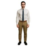 Calça Social Masculina Slim Marrom Esverdeado Calça De Terno Oxford
