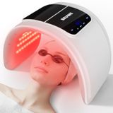 Máscara De Terapia De Luz Vermelha Beuwe 7 Cores Led Para Rosto E Corpo