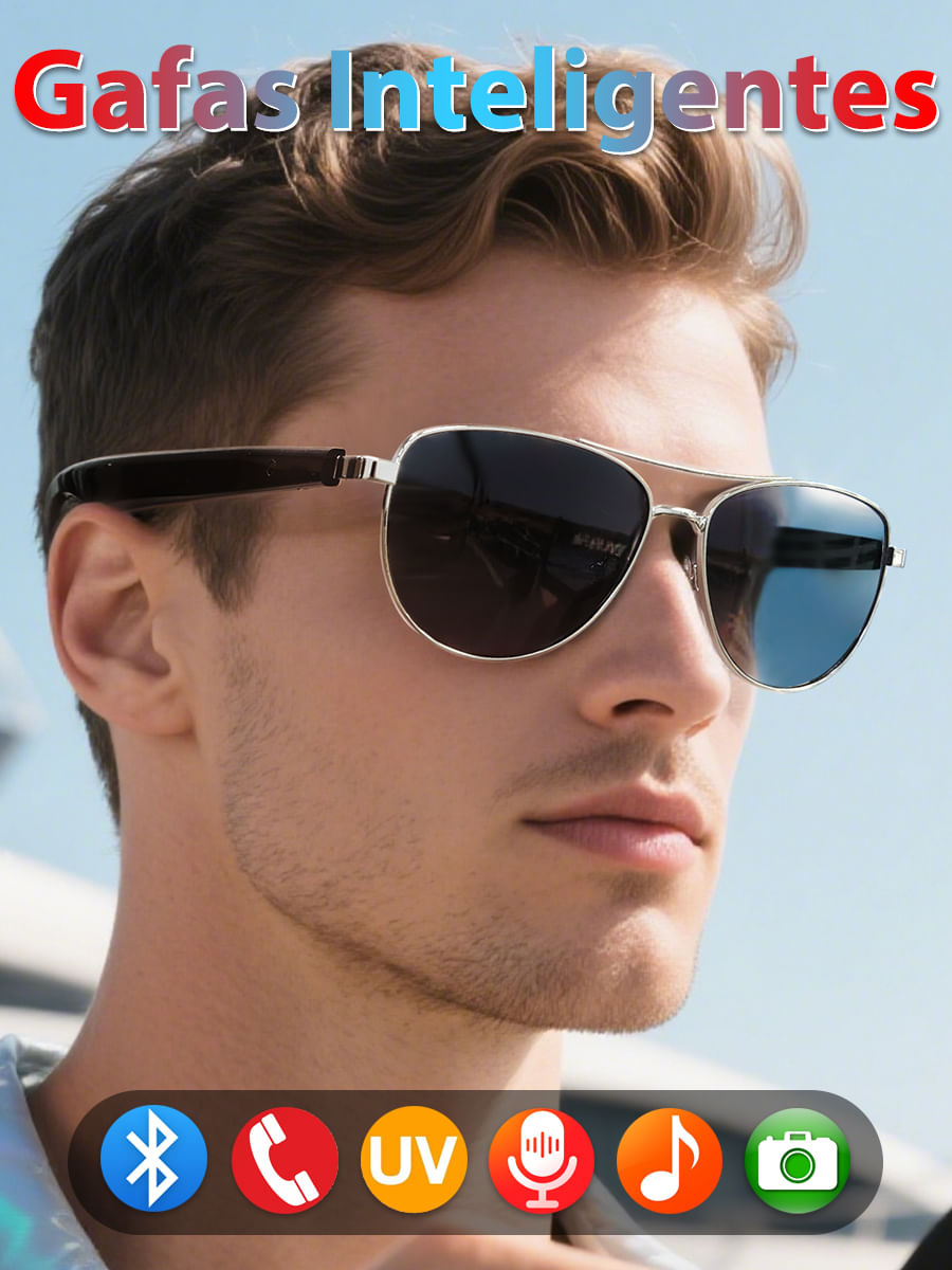 Óculos Inteligentes Sacosding Aviators Bluetooth 5.4 Com Voz Ai