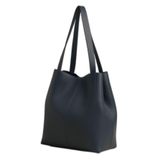 Bolsa Feminina Atual Saco Couro 1549 Azul Marinho