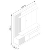 Estante Home Theater Ares Para Tv 75 Polegadas Com Pés - Madetec Cumaru