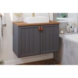 Gabinete De Banheiro Balcão Alure 2 Portas C- Cuba 80cm Titanium-freijo - Mgm