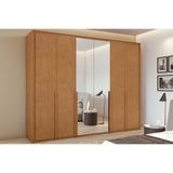 Guarda Roupa Casal 6 Portas (1 C- Espelho) E 6 Gavetas Imperatore Amêndoa - Lopas