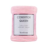 Cobertor Super Soft 300gr/m Queen 2,20x2,40m Rosa Sonhare