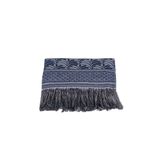 Xale Para Sofá Com Franja Luxor 1 Peça 2,10m X 1,35m 60% Algodão - 40% Poliéster Tecido Jacquard Cor:azul Palmeira