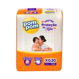 Fralda Descartável Pom Pom Derma Protek Jumbo Tamanho Xg - 6 Pacotes Com 20 Fraldas - Total 120 Tiras