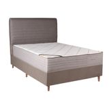 Cama Box Casal E Cabeceira + Colchão Molas Ensacadas Pillow Top Denver