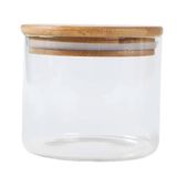 Pote Hermético Com Tampa De Bambu 250 Ml Vidro Borossilicato