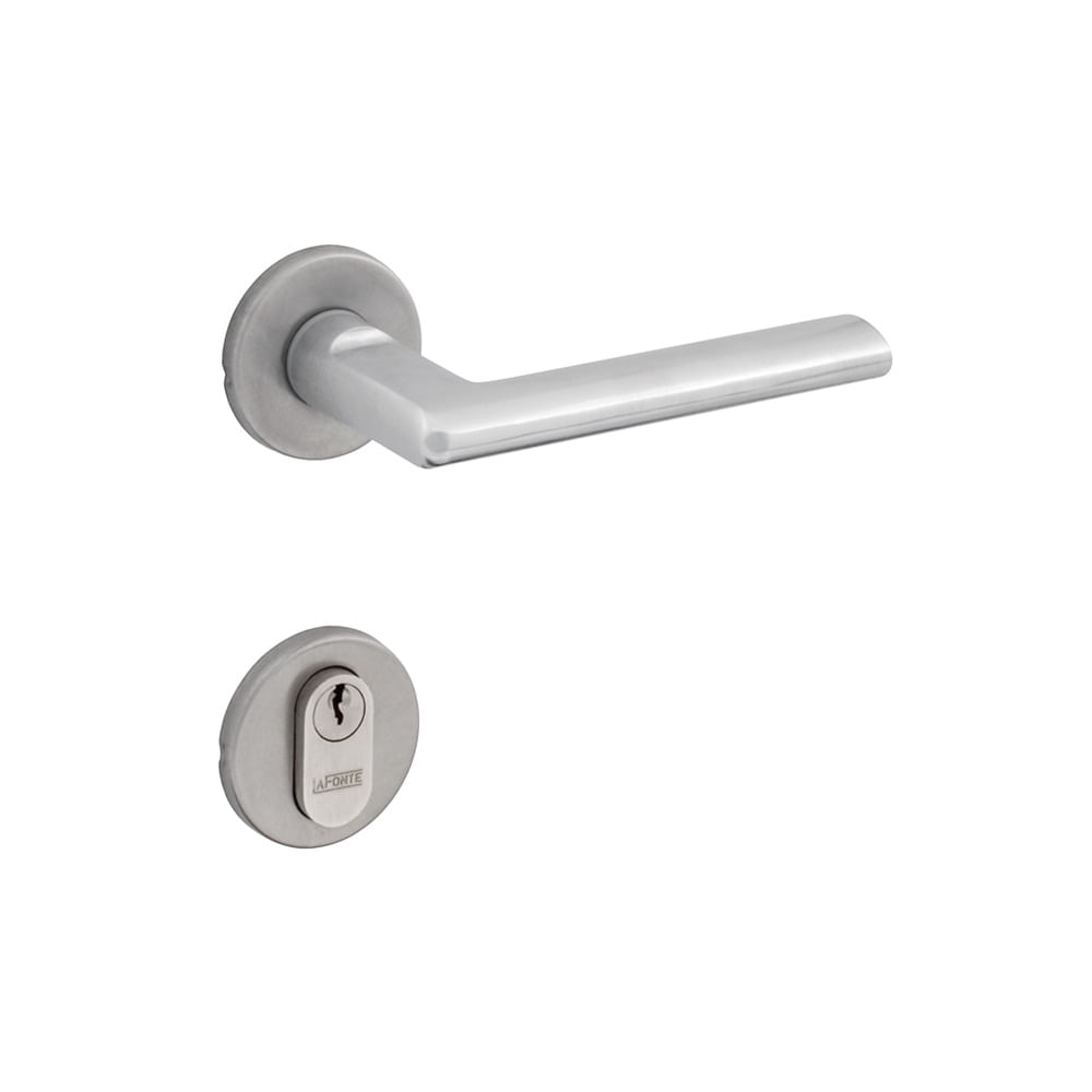 Fechadura Lafonte 6521 Externa 55mm Roseta Cromado Acetinado